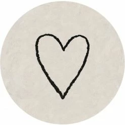 Blitzangebot 🌟 Eulenschnitt Webteppich Rund - Ca. Ø 140 Cm - Herz ✔️