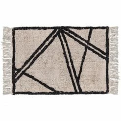 Aktion ???? Villa Collection Nordic Nature Teppich - 60x90 Cm - Natur-schwarz ????