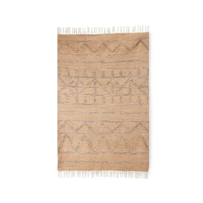 Rabatt ✨ HK Living Hand Woven Teppich - 120x180 Cm - Natural ???? 1 Rabatt ✨ HK Living Hand Woven Teppich - 120x180 Cm - Natural ????