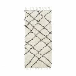 Schlussverkauf ✨ House Doctor Riba Teppich - 90x200 Cm - Weiß/schwarz ⌛