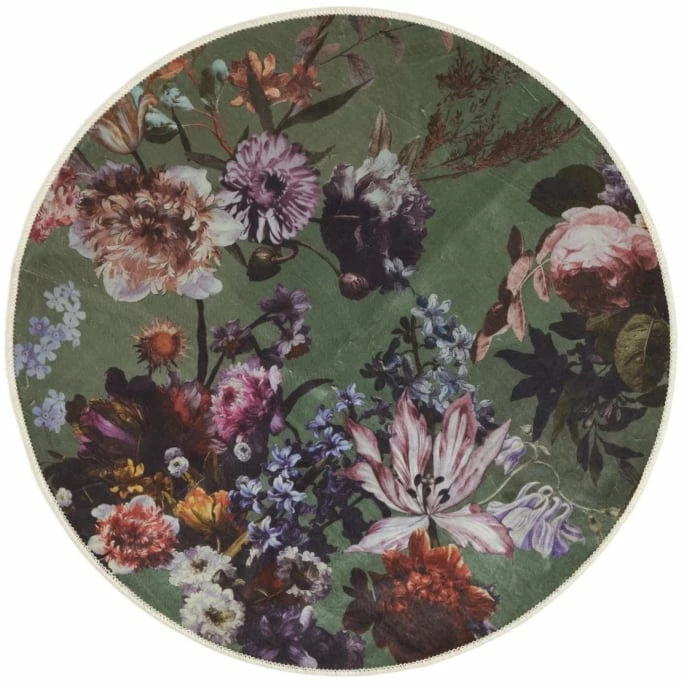 Brandneu 👍 ESSENZA HOME Essenza Isabelle Teppich - Ø 90 Cm - Forest Green 🧨 1 Brandneu 👍 ESSENZA HOME Essenza Isabelle Teppich - Ø 90 Cm - Forest Green 🧨