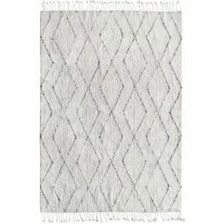 Schlussverkauf ???? HK Living Cotton Berber Teppich - 140x200 Cm - White/black ????