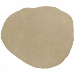 Neu ???? Leitmotiv Organic Round Teppich - 130x145 Cm - Sandbraun ????