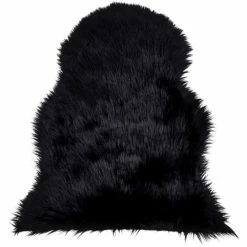 Großhandel ???? House Nordic Lambskin Artificial Kunstfell-Teppich - 50x85 Cm - Höhe: 6,5 Cm - Schwarz ????