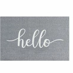 Bester Verkauf ⌛ Eulenschnitt Hello Fußmatte Indoor & Outdoor - Ca. 45x75x1 Cm - Grau ????