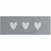 Großhandel 🥰 Eulenschnitt Weiße Herzen Fußmatte Indoor & Outdoor - Ca. 25x75x1,5 Cm - Grau 😍