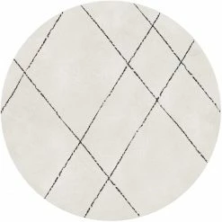 Auslauf ✔️ Eulenschnitt Lines Fußmatte Rund Indoor & Outdoor - Ca. Ø 100x1 Cm - Creme ????