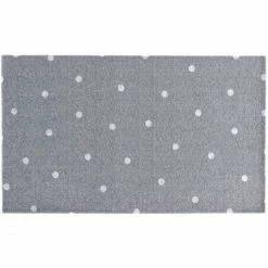 Aktion ⭐ Eulenschnitt Weiße Punkte Fußmatte Indoor & Outdoor - Ca. 67x120x1 Cm - Grau 😉