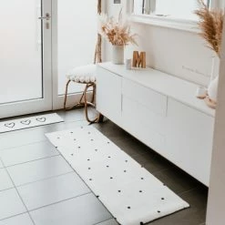 Alternative view of Besorgen ✔️ Eulenschnitt Punkte Fußmatten-Läufer Indoor & Outdoor - Ca. 150x50x1 Cm - Creme ⌛