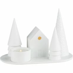 Auslauf ⭐ Räder LIVING Waldhütte Kerzenhalter - 18x10x12 Cm - Weiß 💯