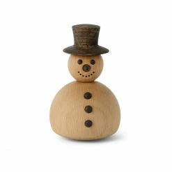 Coupon 👍 Spring Copenhagen The Snowman Schneemann-Figur - Höhe: 9 Cm - Ø 6 Cm - Buche & Eiche 😀