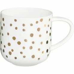 Bester Verkauf 👏 ASA Coppa Henkelbecher Golden Edition - 400 Ml - Ø 9,2 Cm - Höhe 9,5 Cm - Weiß - Golden Dots ✔️