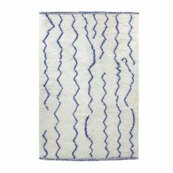 Brandneu 😍 HK Living Woolen Organic Cobalt Berber Teppich - 280x180 Cm - White/cobalt 💯