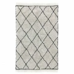 Bestes Angebot ???? HK Living Cotton Diamond Teppich - 180x120 Cm - Black/white ????